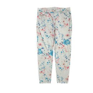 Truth & Theory Skinny Women's size 14 White Flora Denim Jeans